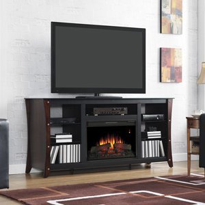 ClassicFlame Marlin Electric Fireplace Media Cabinet in Midnight Cherry